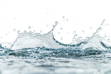 Water Wave. Water Bubbles Float Up Under Water. Freshness Pure Water Splashing on White Background , ai