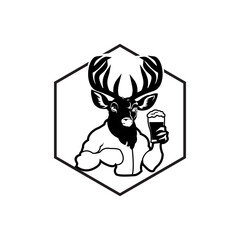 deer holding beer
