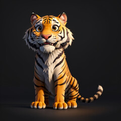 Obraz premium Photo of a 3D cartoon anime tiger