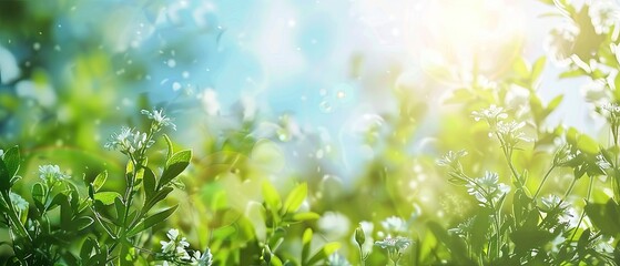 Sun-Drenched Meadow: Blooming Beauty in Soft Light