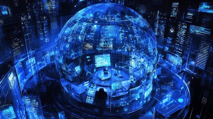 Obraz premium Space habitat with advanced life-support systems and futuristic living spaces 