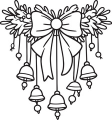 Christmas Bell Coloring Page - Festive Outline for Children.