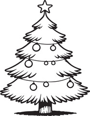 Winter Holiday Tree Collection, Christmas Vector. 