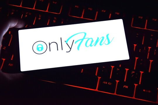 OnlyFans logo on black pc keyboard. OnlyFans is content subscription service based in London, United Kingdom