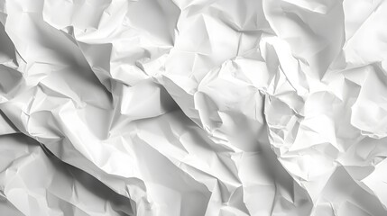 White Crumpled Paper Texture Background