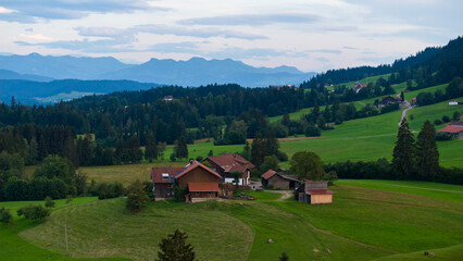 View in the Allgäu in the German Alps