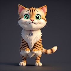 Obraz premium Photo of a 3D cartoon anime cat