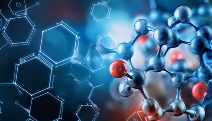 3d render of molecule, molecule of chemistry, background with molecules, 3d illustration of molecule model. Science background wit molecules