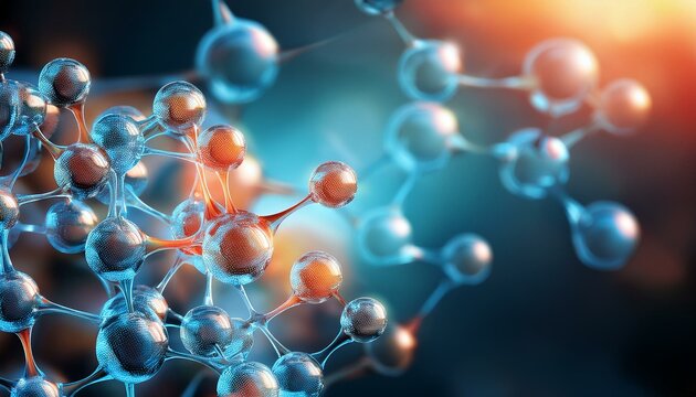 3d render of molecule, molecule of chemistry, background with molecules, 3d illustration of molecule model. Science background wit molecules