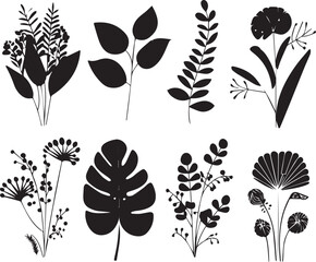 Set plants. Hand drawn vector illustration	