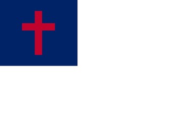 Christian flag illustration. Flag of Christianity. World religion