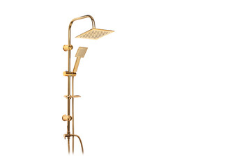 Luxury Golden Shower System with Rainfall Showerhead, Handheld Sprayer, and Adjustable Slide Bar for Modern Bathroom Decor and Spa-like Experience