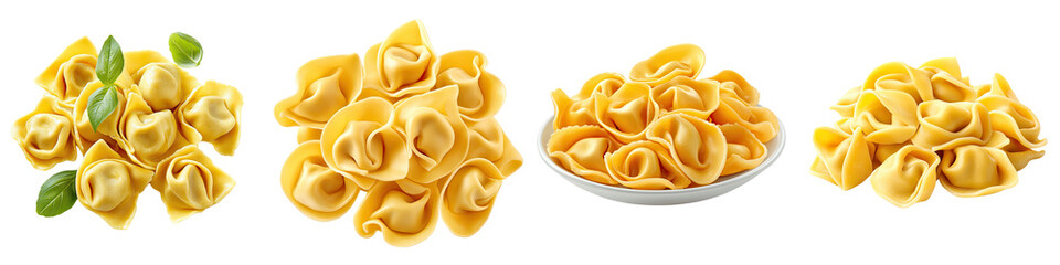Tortellini or Capeletti - Delicious and stuffed Italian pasta Isolated on Clear Background PNG Highly Detailed 
