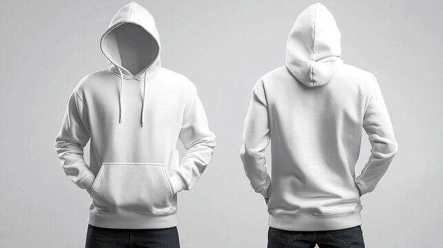 white hoodie jacker for mockup