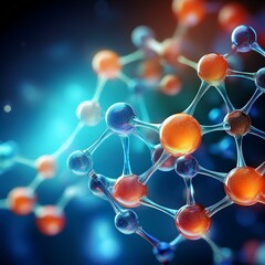 3d render of molecule, molecule of chemistry, background with molecules, 3d illustration of molecule model. Science background wit molecules