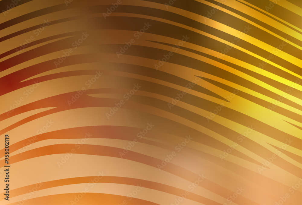 Wall mural light orange vector pattern with wry lines.