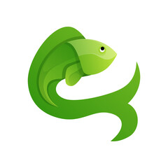 fish abstract colorful logo design vector