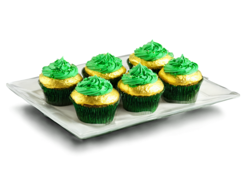 St Patrick s Day green velvet cupcakes and a pot of gold chocolates served