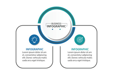 Fototapeta premium Business infographics. Infographics with 2 steps or options