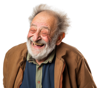 PNG Portrait laughing adult grandparent.