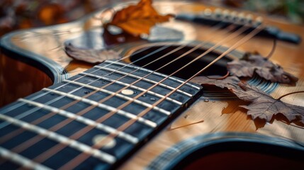 Obraz premium acoustic guitar with strings