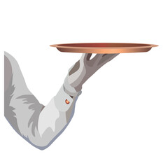 Waiter's hand with a tray vector.eps