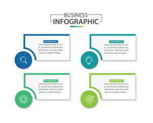 Business infographics template. timeline with 4 steps