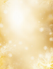 gold christmas background - abstract golden winter background with snow - Generative AI