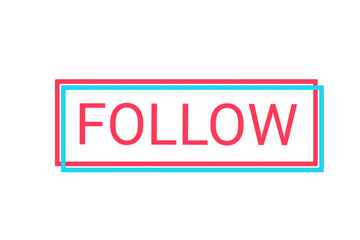 Follow symbol element for social media design png file transparent background 