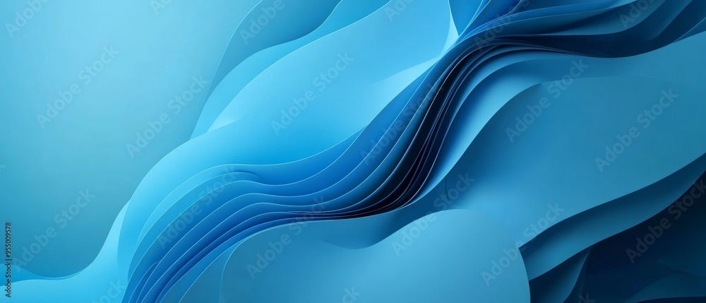 Poster overlapping modern abstract blue background. modern landing page concept