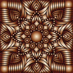 Colorful background with symmetrical pattern. Gradient ornament. There is a template for interior decoration, screensavers, covers and the implementation of a creative idea