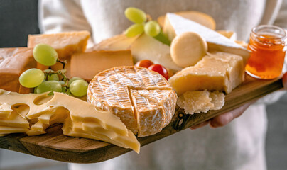 Different kinds of cheese for gourmet nutrition