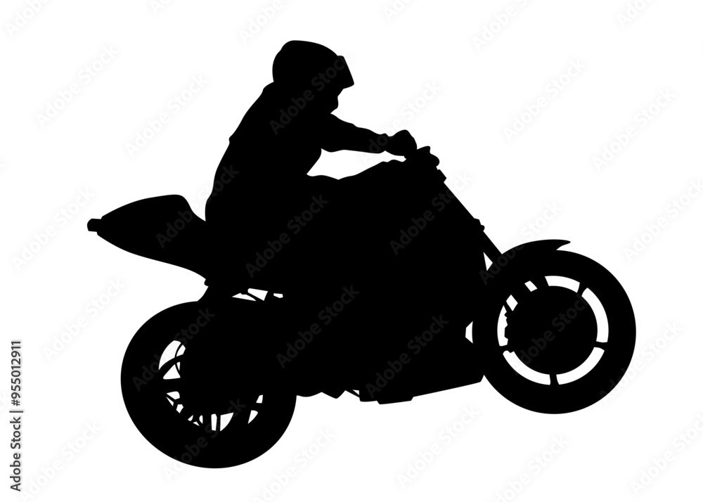 Sticker Old big bike on white background