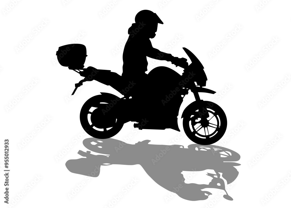 Fototapete Old big bike on white background