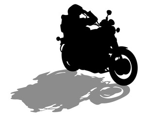 Old big bike on white background
