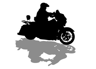 Old big bike on white background