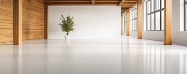 Spacious White Loft Interior with Open Space and Minimalist Furnishings