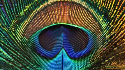 Obraz premium Close-up of a Vibrant Peacock Feather