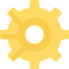 Vector gear wheel in a bright flat style. Complexity, process, and technical assistance symbol. The icon is suitable for web design, online shop, print, and social media posts. Business element clipar