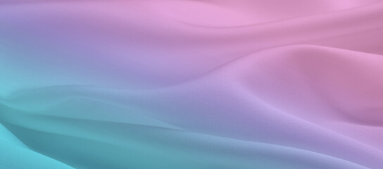 Beautiful silk fabric with color gradient, closeup. Banner design