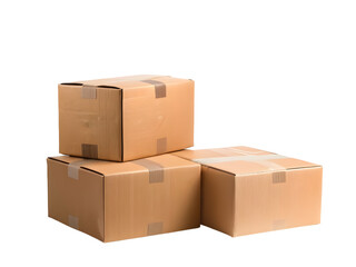 cardboard boxes on white background