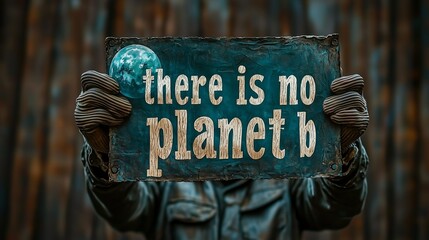 Hands holding "there is no planet b" banner isolated from the background fridays for future.