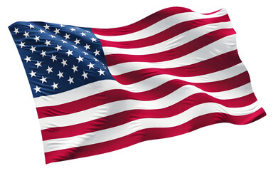 american flag isolated on white