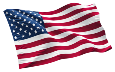 american flag isolated on white