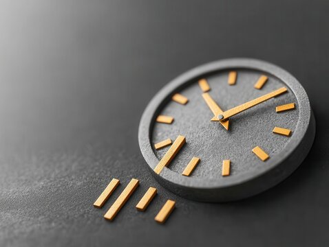 Interest rate symbol with a downward arrow on a clock face, time running out on savings