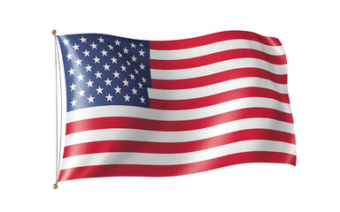 american flag isolated on white