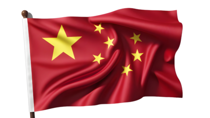 Chinese flag Independence Day on a transparent background.