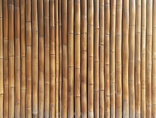 Naklejka premium Brown Bamboo Wall Texture Background