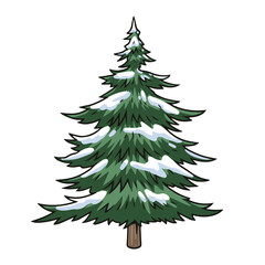 Coniferous tree colorful vintage sticker