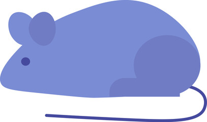 Cat soft toy in shape of rat. Foam mouse for kitten play. Image for design of pet store or veterinary clinic. Simple flat vector isolated on white background